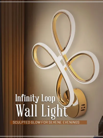 Lighting is also art. This Infinity Loop wall light is a perfect example. Its sculpted glow is ideal for creating serene evenings in a hallway or bedroom, adding a touch of modern elegance to your walls.