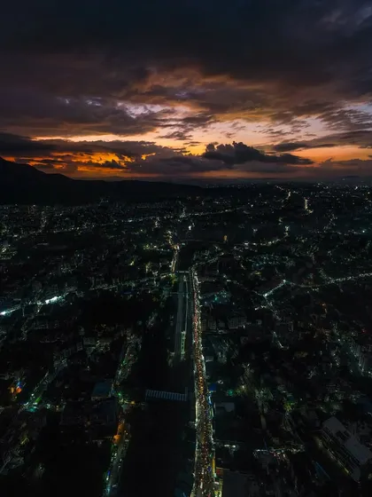 Sunset from my town, Badlapur. A panoramic view of the entire city as day turns to night.