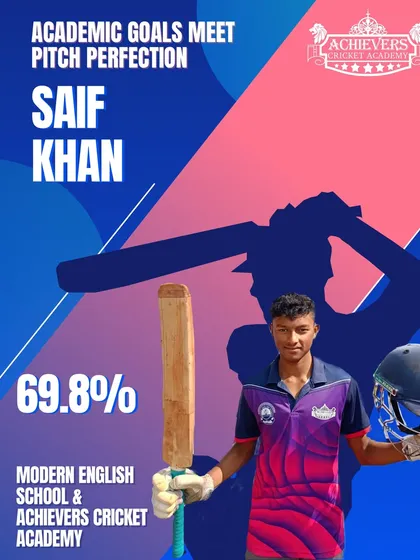 Saif Khan, showcasing his commitment to both his academic and cricketing goals.