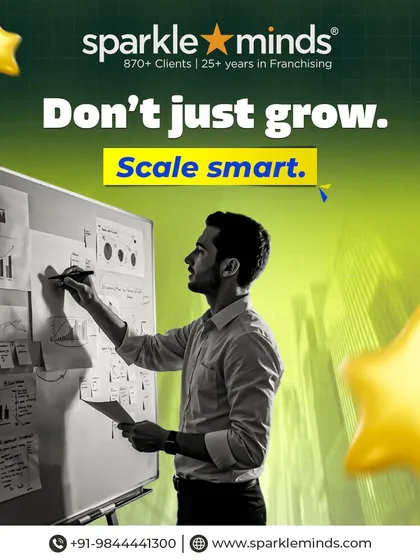 Don't just grow, scale smart. This image of a professional mapping out a strategy on a whiteboard represents our role as your growth partner, helping you unlock the full potential of your business.