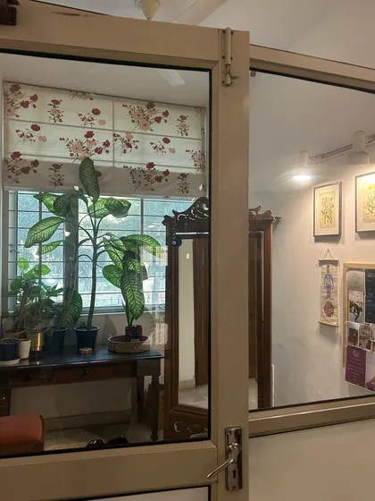 Our Delhi studio is a peaceful sanctuary filled with natural light and calming energy. We've designed this space to be a welcoming retreat from the city's hustle, where you can feel at ease the moment you walk through the door.