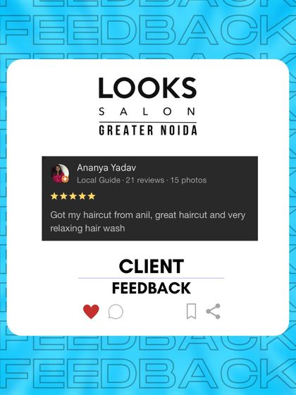 A happy client praises Anil for a "great haircut" and a "very relaxing hair wash." Simple, positive feedback like this makes our day.
