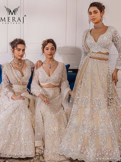 Meraj Couture - Luxury Occasion Wear Ethereal Lehengas: Pastels & Ivories photo 4