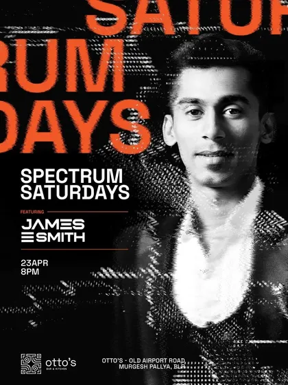A flyer for "Spectrum Saturdays" at Otto's. For this event, I focused on a hard-hitting set of top Commercial and Hip-Hop tracks.