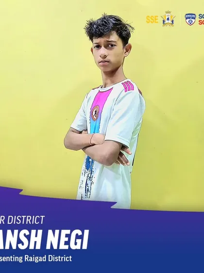 Vansh Negi, representing Raigad District in the WIFA Inter-District tournament. Our players are making their mark and building their profiles at the district level.