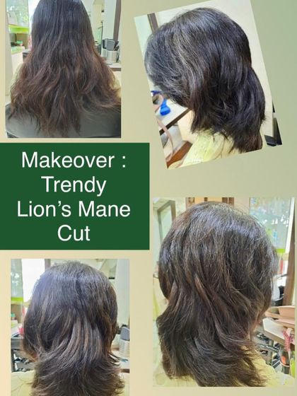 This trendy "Lion's Mane" cut uses heavy layering to create significant volume and a bold, textured shape, perfect for a modern and edgy style statement.