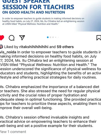 A screenshot of the feedback from my session with teachers at LVIS Noida. The discussion focused on practical strategies for a balanced diet, physical activity, and proper hydration to help educators become healthy role models for their students.