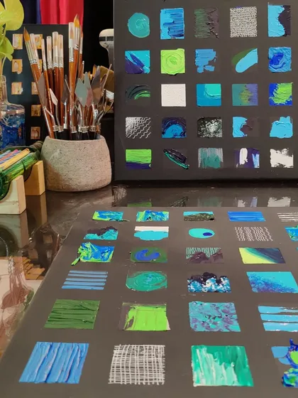 A duplicate image of the panels in the studio.