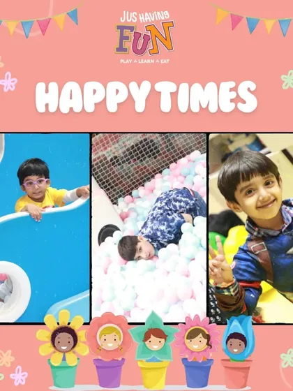 Happy times are guaranteed here. This collage captures the smiles and energy of kids enjoying our play area, from the slides to the colorful ball pit.