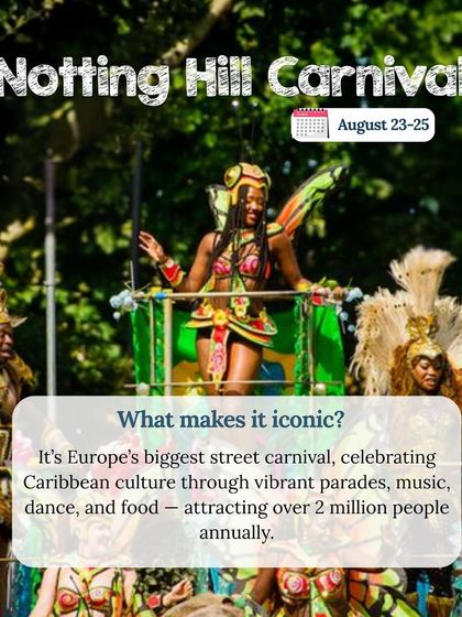 Experience Europe's biggest street party at the Notting Hill Carnival in London. We can plan your trip to witness the vibrant parades, Caribbean music, and incredible food that attract millions every year.