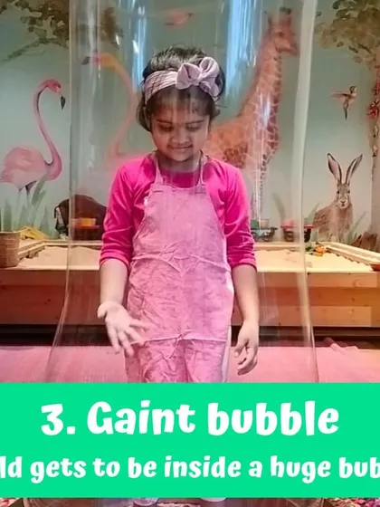 The giant bubble is one of our most requested party add-ons. It's a magical experience for any child on their special day.