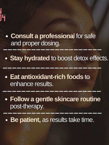 To get the most from your Gluta Therapy, we advise you to consult a professional for proper dosing, stay hydrated, eat antioxidant-rich foods, follow a gentle post-therapy skincare routine, and be patient as results appear over time.