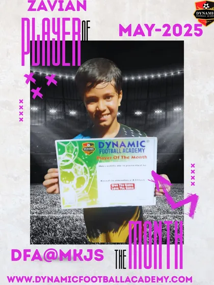 Celebrating Zavian, a Player of the Month for May. His dedication and spirit throughout the month have been an inspiration to his teammates.
