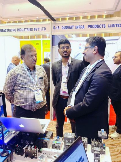 Showcasing my advanced Class A PQ meters and switchgear solutions to an electrical consultant in Kochi.