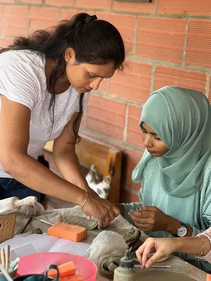I believe in guiding every person with love and attention. Here I am helping a member of the Sugarfit team during a corporate wellness activity. No experience is needed, I am here to help you at every step.
