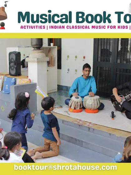 Music and stories bring us together. Our Musical Book Tour events combine live Indian classical music with storytelling, creating an immersive experience that fosters a love for both literature and our rich musical heritage.