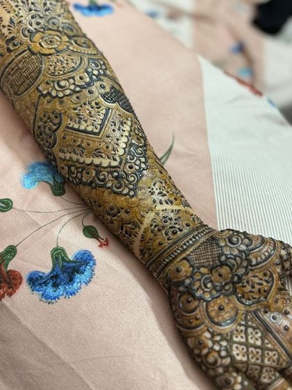 A view of the forearm, highlighting the beautiful patterns and clean execution.
