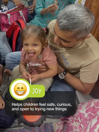 Joy helps children feel safe, curious, and open to trying new things. Here, a father and daughter share a happy moment, highlighting the family-friendly atmosphere we cherish at the club.