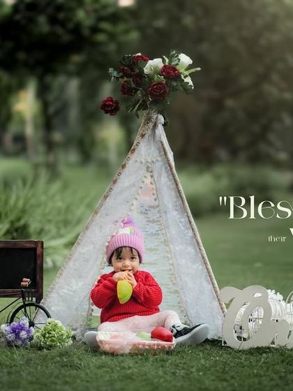 Blessed to be a part of their world. A cozy and cute outdoor first birthday session in our lace teepee.