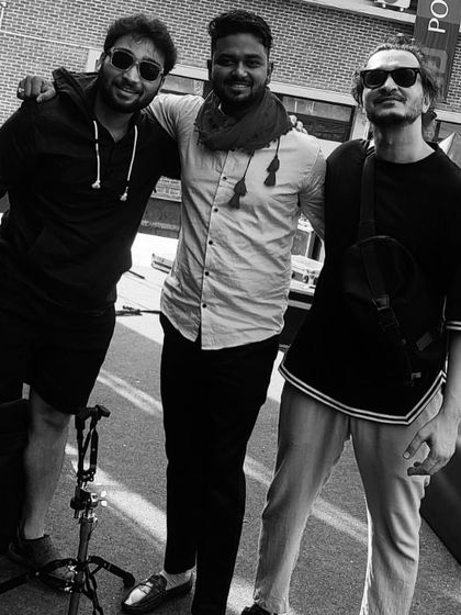 With my bandmates and family from Rajasthan during technical rehearsals for a festival in Delhi.