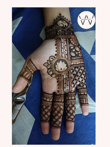 A unique design featuring a lotus and an elephant.