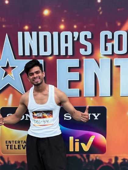 A solo shot of me at the India's Got Talent auditions. As a mentor, I am there with my students at every step, from practice to performance.