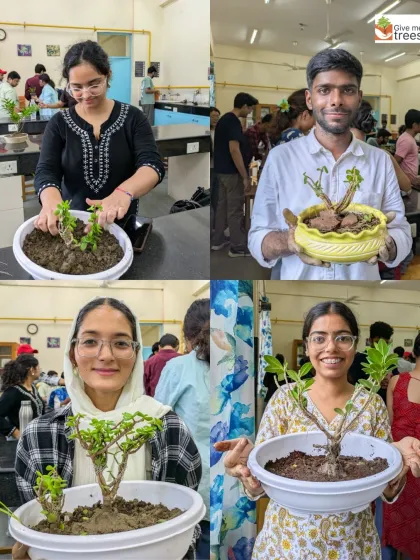 Students and faculty from Ramjas College, Delhi University, get creative during our bonsai making workshop. It's a wonderful blend of art, science, and horticulture.
