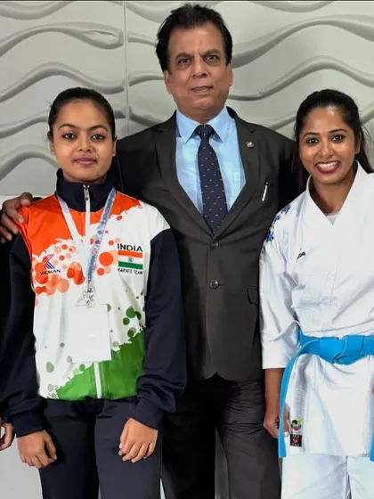 With our talented female Kata athletes at the Commonwealth Championship. Their performance was instrumental in our team's success.