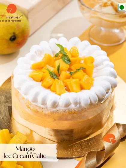 The king of fruits meets the coolest dessert. Our Mango Ice Cream Cake is layered with fresh mangoes and creamy ice cream for a refreshing summer indulgence.