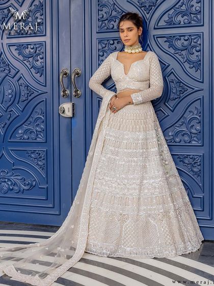 Meraj Couture - Luxury Occasion Wear Ethereal Lehengas: Pastels & Ivories photo 11