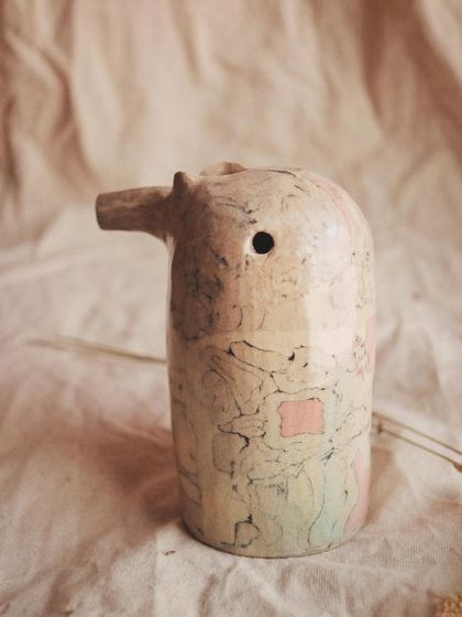 The patterns in Nerikomi are always a surprise. This side of the pajarito shows a completely different arrangement of colors and lines.