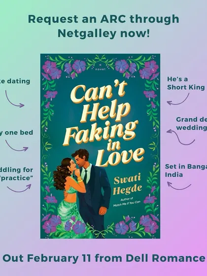 My second romance novel, *Can't Help Faking In Love*, is now on Netgalley. It's a desi fake dating romance with tropes like "only one bed" and "forced proximity."