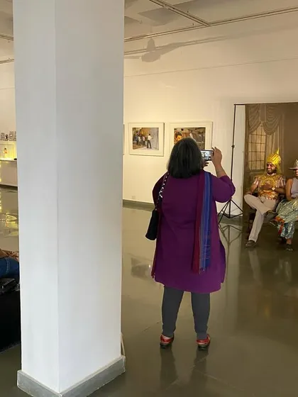 An interactive moment from Clare Arni's 'Southern Stars' exhibition. I love creating shows where visitors are not just viewers but participants. Here, guests could dress up in costumes and become part of a photo studio setup, making their own memories within the exhibition.