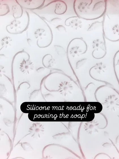This is the handmade silicone mat I created for the challenge. I sculpted the design from air-dry clay and then poured silicone over it to create the mold.