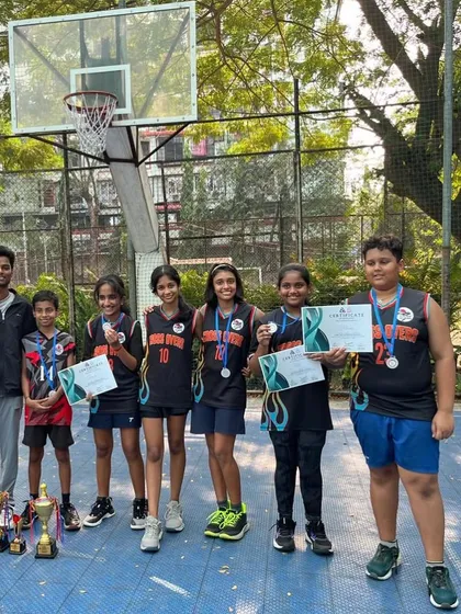 Our U-12 girls and boys teams together after the Kharghar 3x3 tournament. We are proud of their performance as runners-up.