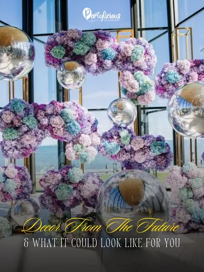 I believe corporate events should feel luxe and modern, not dated. By combining futuristic elements like mirror balls with lush floral clouds, I create an atmosphere of sophistication and wonder for high-end galas and dinners.