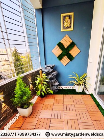 Even a small balcony has the potential to become a personal sanctuary. We transformed this space with durable WPC floor tiles, a calming water fountain, and carefully selected plants to create a cozy, beautiful escape from the city.