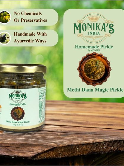 This is my promise of purity for the Methi Dana Magic Pickle. Handmade with Ayurvedic wisdom and no chemicals, it's wellness in a jar.