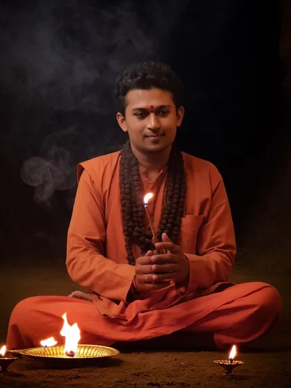 Holding a single flame, this image is a meditation on the fire of truth. It represents the moment when the distracting fire of desire has been calmed, and in its place, the clear, steady flame of inner wisdom begins to burn brightly.