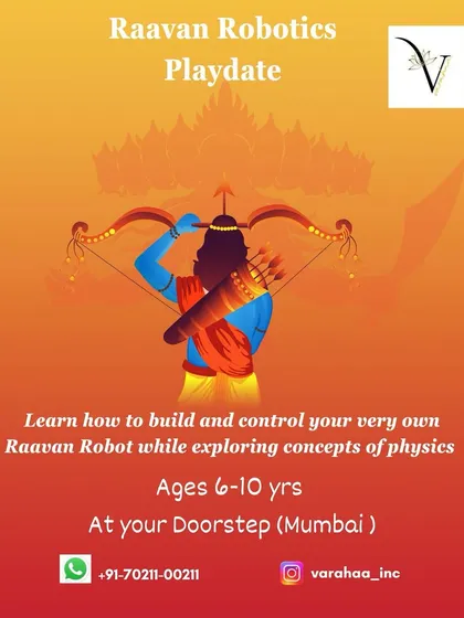 I love blending technology with tradition. For Navratri, kids can join a robotics playdate to build and control their very own motorized Raavan, learning about physics and engineering while celebrating the festival.