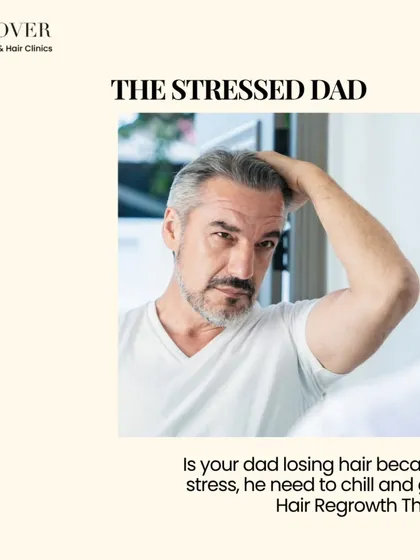 Is stress causing hair loss? Our Hair Regrowth Therapy can be a great gift for Father's Day to help dad relax and restore his hair.