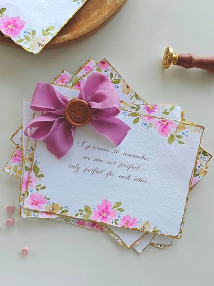 "I promise to remember we are not perfect, only perfect for each other." Handwritten vows are a beautiful way to capture the real, honest promises that form the foundation of a marriage.