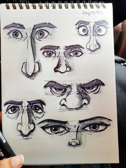 Another look at my eye and nose studies. Practice like this helps me bring more emotion to my finished portraits.
