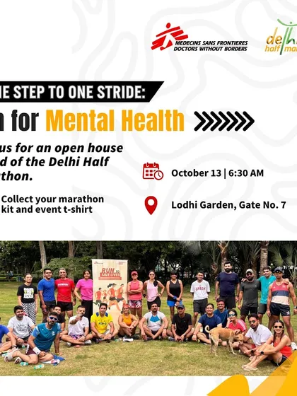 A poster for a "Run for Mental Health" event. We are strong advocates for mental health awareness.