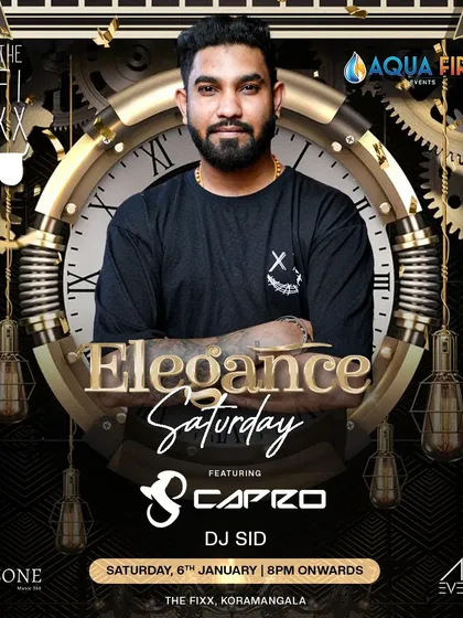 An 'Elegance Saturday' event poster. This shows that I can adapt my style for more upscale and sophisticated themed parties as well.