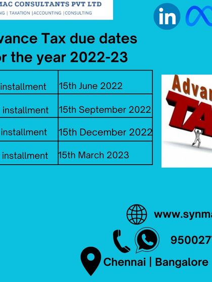 A clear calendar of the advance tax due dates for the year 2022-23. Paying your tax in installments throughout the year is a requirement for many taxpayers.