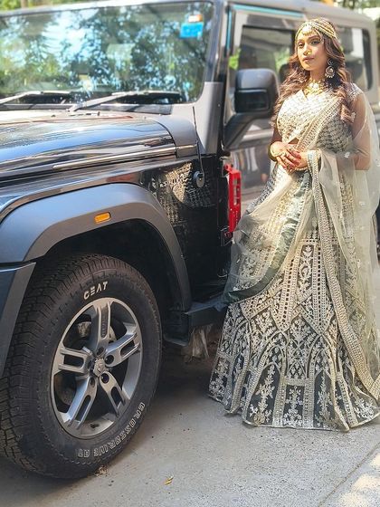 Another shot of this stunning black and silver lehenga. The detailed geometric work gives it a very modern and edgy vibe.