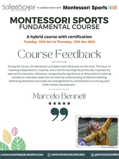 More positive feedback for our Montessori Sports course.