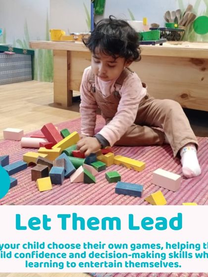 Another example of letting kids lead their play. This child is choosing his own game, building confidence and decision-making skills.