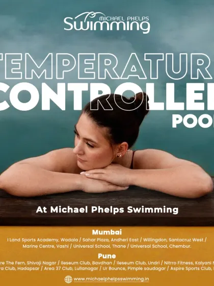 Dive into comfort at any of our locations in Mumbai and Pune. This graphic lists our centers that feature temperature-controlled pools, ensuring you can train in the perfect water temperature, no matter the season.